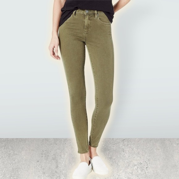 BlankNYC ‘The Great Jones’ Olive Green High-Rise Skinny Jeans Size 26 - Picture 1 of 16